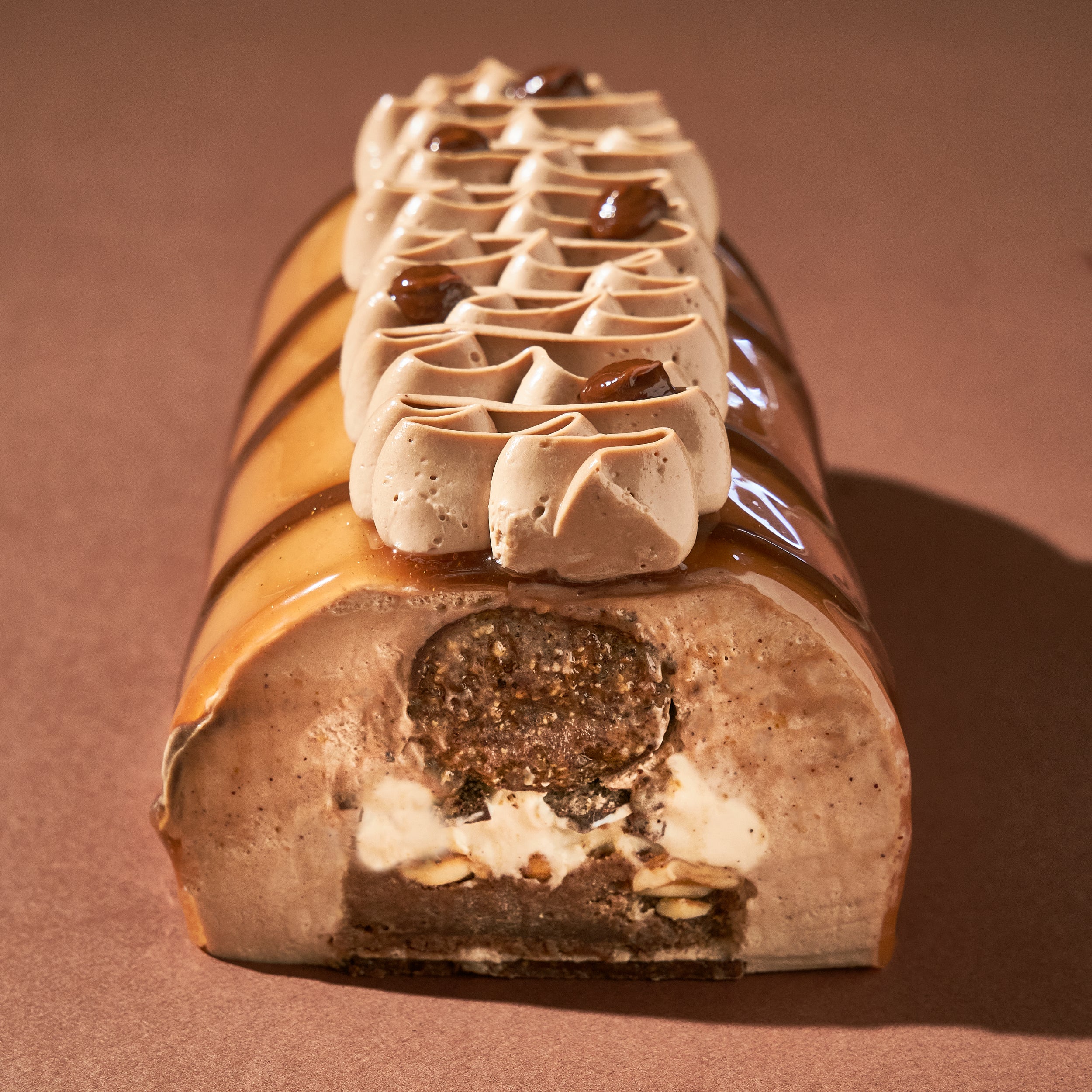 Bûche chocolat praliné