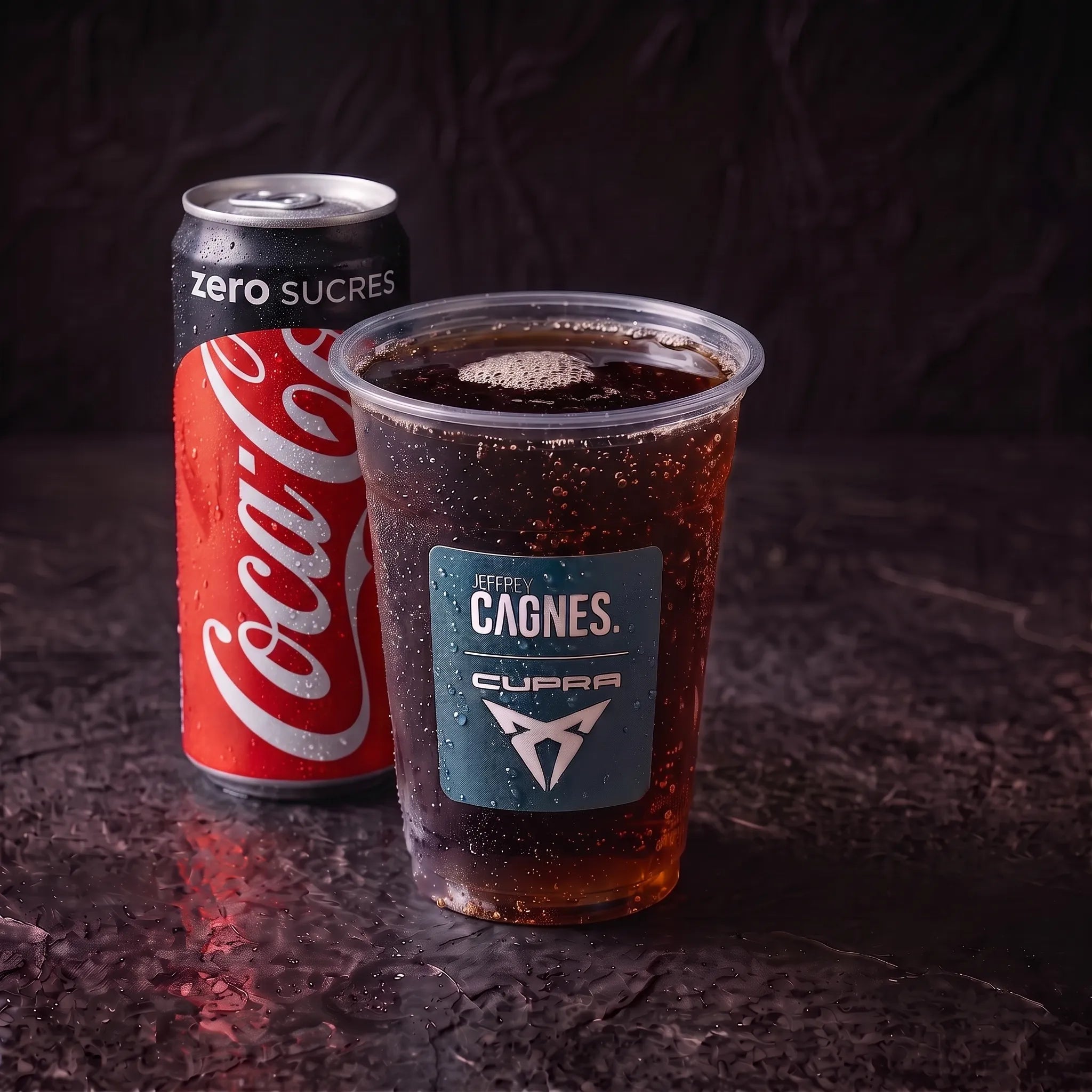 Canette de Coca-Cola Zéro sans sucre et son gobelet servi frais au Coffee Club Jeffrey Cagnes